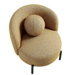 Amboise Armchair With Ball Cushion, Marigold Textured Fabric 23 Amboise Armchair With Ball Cushion, Marigold Textured Fabric -Daals Store XRSF 2183 YELLOW BOU 1ST WB3