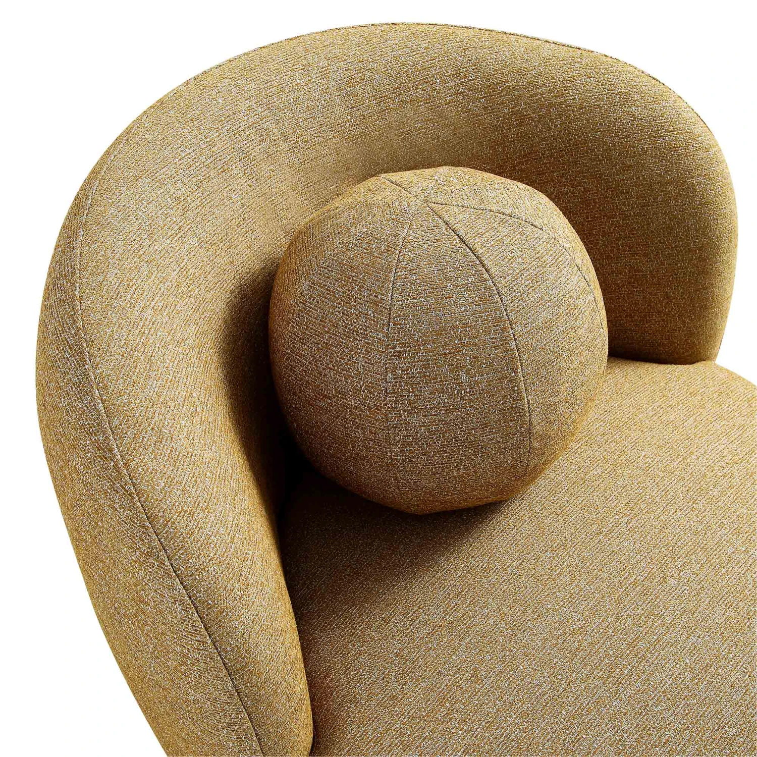 Amboise Armchair With Ball Cushion, Marigold Textured Fabric 12 Amboise Armchair With Ball Cushion, Marigold Textured Fabric - Image 12