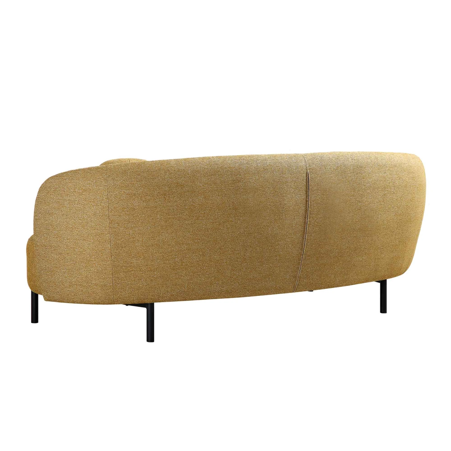 Amboise 3-Seater Curved Sofa With Ball Cushions, Marigold Textured Fabric 11 Amboise 3-Seater Curved Sofa With Ball Cushions, Marigold Textured Fabric - Image 11