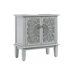 Chantilly Mid Grey Carved Bathroom Undersink Unit 24 Chantilly Mid Grey Carved Bathroom Undersink Unit -Daals Store XXBAC 057 GREY WB2