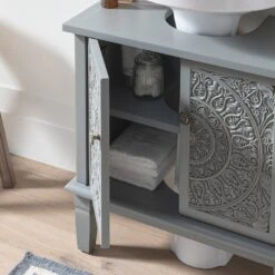 Chantilly Mid Grey Carved Bathroom Undersink Unit 21 Chantilly Mid Grey Carved Bathroom Undersink Unit -Daals Store XXBAC 057 GREY scene5