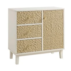 Bianca Chip Carved 1 Door 3 Drawer Small Sideboard, Sand Beige & Ivory 16 Bianca Chip Carved 1 Door 3 Drawer Small Sideboard, Sand Beige & Ivory -Daals Store XXCAB 005 TAUPE WHITE WB2