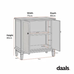 Chantilly Mid Grey Carved Small Sideboard -Daals Store XXCAB 017 CHART 1