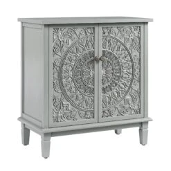 Chantilly Mid Grey Carved Small Sideboard -Daals Store XXCAB 017 GREY WB2