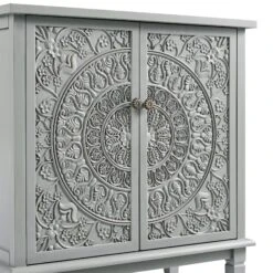Chantilly Mid Grey Carved Small Sideboard -Daals Store XXCAB 017 GREY detail1
