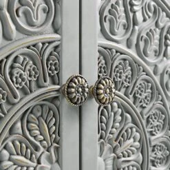 Chantilly Mid Grey Carved Small Sideboard -Daals Store XXCAB 017 GREY detail2