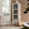 Elstowe Faux Bamboo And Fluted Glass 1-Door Cabinet, Shaded White -Daals Store XXCAB 067 BEIGE main