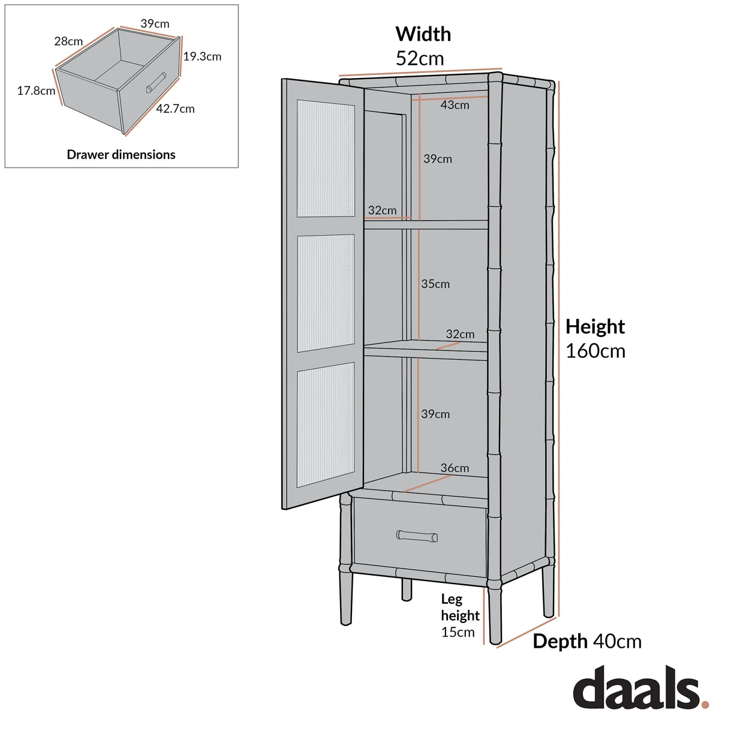 Elstowe Faux Bamboo And Fluted Glass 1-Door Cabinet, Sage Green 10 Elstowe Faux Bamboo And Fluted Glass 1-Door Cabinet, Sage Green - Image 10