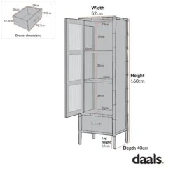 Elstowe Faux Bamboo And Fluted Glass 1-Door Cabinet, Nude Pink 12 Elstowe Faux Bamboo And Fluted Glass 1-Door Cabinet, Nude Pink -Daals Store XXCAB 067 CHART 2