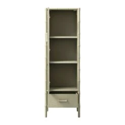 Elstowe Faux Bamboo And Fluted Glass 1-Door Cabinet, Sage Green 28 Elstowe Faux Bamboo And Fluted Glass 1-Door Cabinet, Sage Green -Daals Store XXCAB 067 GREEN WB4