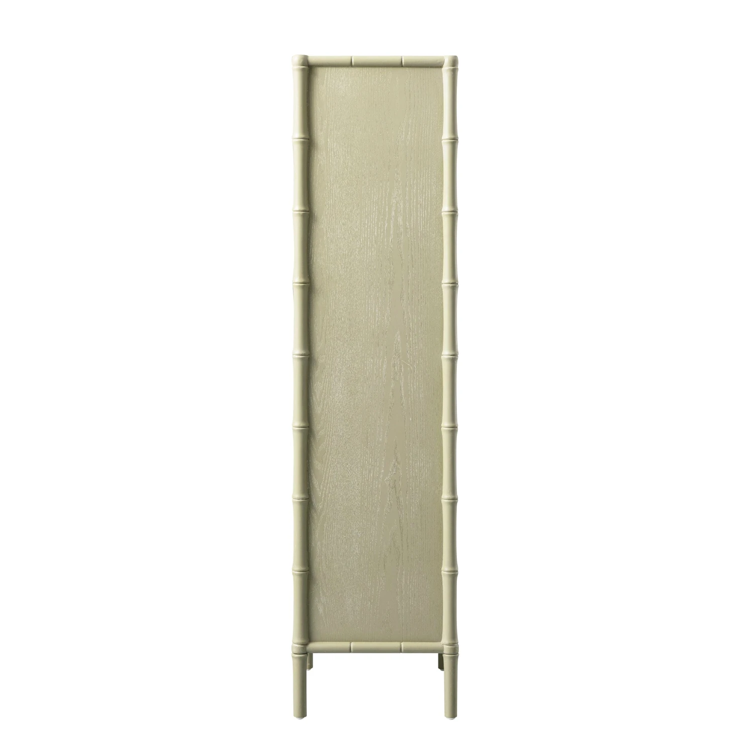 Elstowe Faux Bamboo And Fluted Glass 1-Door Cabinet, Sage Green 13 Elstowe Faux Bamboo And Fluted Glass 1-Door Cabinet, Sage Green - Image 13