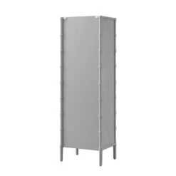 Elstowe Faux Bamboo And Fluted Glass 1-Door Cabinet, Warm Grey 30 Elstowe Faux Bamboo And Fluted Glass 1-Door Cabinet, Warm Grey -Daals Store XXCAB 067 GREY WB6