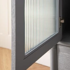 Elstowe Faux Bamboo And Fluted Glass 1-Door Cabinet, Warm Grey 23 Elstowe Faux Bamboo And Fluted Glass 1-Door Cabinet, Warm Grey -Daals Store XXCAB 067 GREY scene6