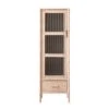 Elstowe Faux Bamboo And Fluted Glass 1-Door Cabinet, Nude Pink -Daals Store XXCAB 067 NUDE WB1