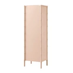 Elstowe Faux Bamboo And Fluted Glass 1-Door Cabinet, Nude Pink 16 Elstowe Faux Bamboo And Fluted Glass 1-Door Cabinet, Nude Pink -Daals Store XXCAB 067 NUDE WB6