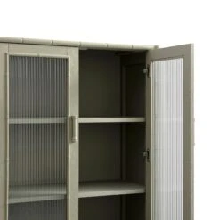 Elstowe Faux Bamboo And Fluted Glass 2-Door Cabinet, Sage Green 32 Elstowe Faux Bamboo And Fluted Glass 2-Door Cabinet, Sage Green -Daals Store XXCAB 069 GREEN detail2