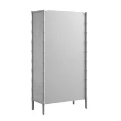 Elstowe Faux Bamboo And Fluted Glass 2-Door Cabinet, Warm Grey 32 Elstowe Faux Bamboo And Fluted Glass 2-Door Cabinet, Warm Grey -Daals Store XXCAB 069 GREY WB6