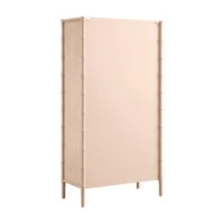 Elstowe Faux Bamboo And Fluted Glass 2-Door Cabinet, Nude Pink 31 Elstowe Faux Bamboo And Fluted Glass 2-Door Cabinet, Nude Pink -Daals Store XXCAB 069 NUDE WB6