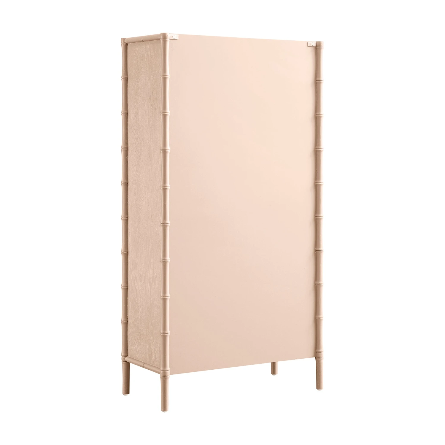 Elstowe Faux Bamboo And Fluted Glass 2-Door Cabinet, Nude Pink 15 Elstowe Faux Bamboo And Fluted Glass 2-Door Cabinet, Nude Pink - Image 15