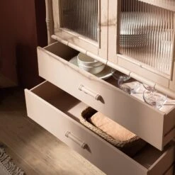 Elstowe Faux Bamboo And Fluted Glass 2-Door Cabinet, Nude Pink 23 Elstowe Faux Bamboo And Fluted Glass 2-Door Cabinet, Nude Pink -Daals Store XXCAB 069 NUDE scene6