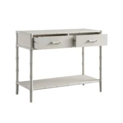 Elstowe Faux Bamboo 2-Drawer Console Table, Shaded White 12 Elstowe Faux Bamboo 2-Drawer Console Table, Shaded White -Daals Store XXCN 063 BEIGE WB3