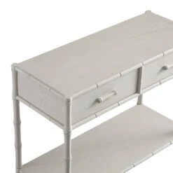 Elstowe Faux Bamboo 2-Drawer Console Table, Shaded White 16 Elstowe Faux Bamboo 2-Drawer Console Table, Shaded White -Daals Store XXCN 063 BEIGE detail2