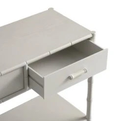 Elstowe Faux Bamboo 2-Drawer Console Table, Shaded White 17 Elstowe Faux Bamboo 2-Drawer Console Table, Shaded White -Daals Store XXCN 063 BEIGE detail3