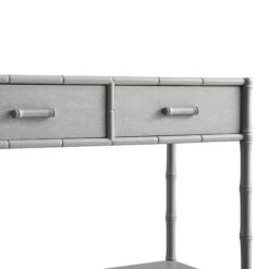 Elstowe Faux Bamboo 2-Drawer Console Table, Warm Grey -Daals Store XXCN 063 GREY detail1