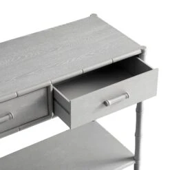 Elstowe Faux Bamboo 2-Drawer Console Table, Warm Grey -Daals Store XXCN 063 GREY detail2