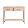 Elstowe Faux Bamboo 2-Drawer Console Table, Nude Pink