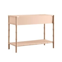 Elstowe Faux Bamboo 2-Drawer Console Table, Nude Pink -Daals Store XXCN 063 NUDE WB5