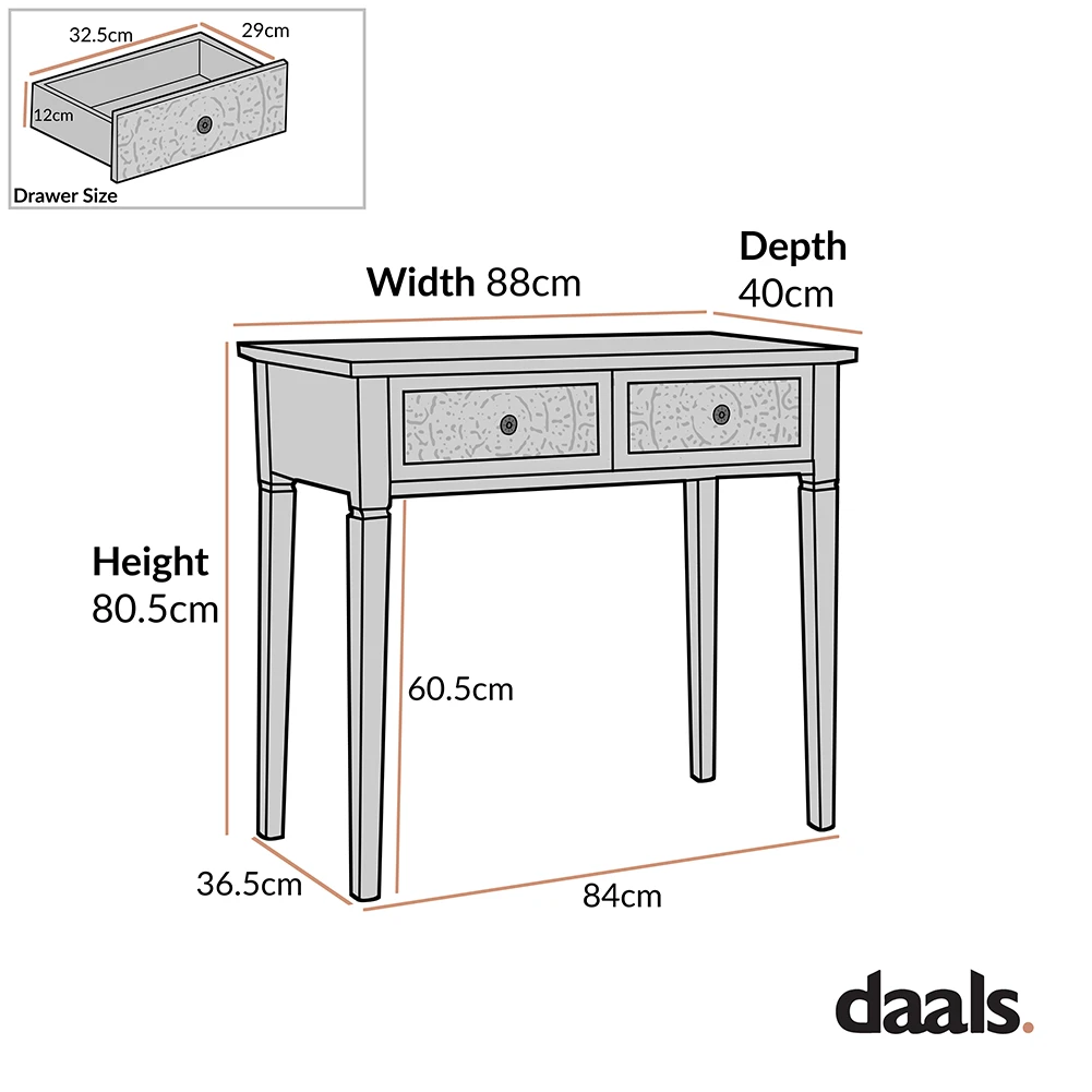Chantilly Whitewashed Carved Console/ Dressing Table 5 Chantilly Whitewashed Carved Console/ Dressing Table - Image 5