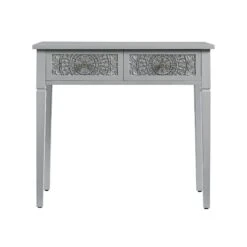 Chantilly Mid Grey Carved Console/ Dressing Table -Daals Store XXCNS 013 GREY WB1
