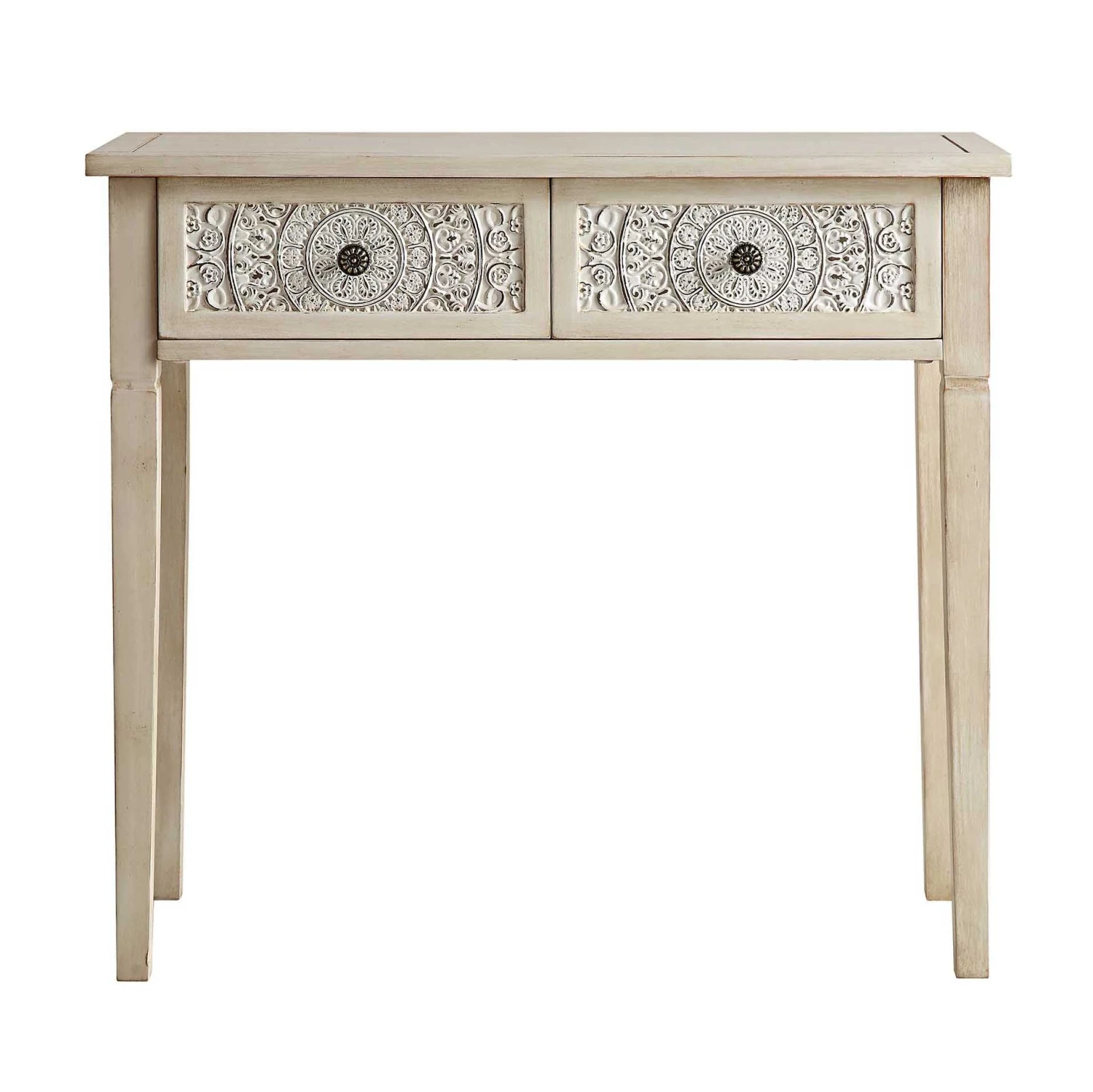 Chantilly Whitewashed Carved Console/ Dressing Table 3 Chantilly Whitewashed Carved Console/ Dressing Table - Image 3