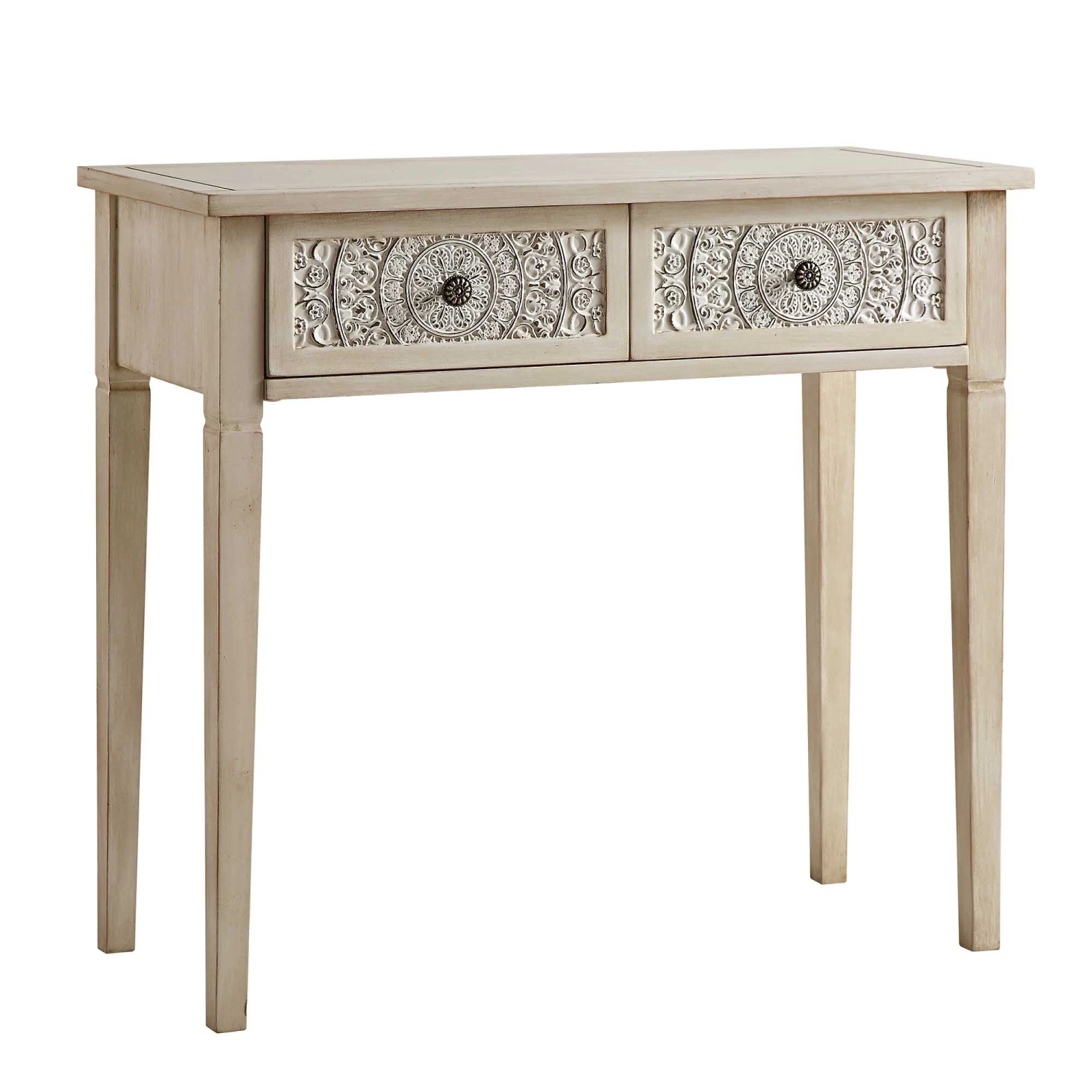 Chantilly Whitewashed Carved Console/ Dressing Table 4 Chantilly Whitewashed Carved Console/ Dressing Table - Image 4