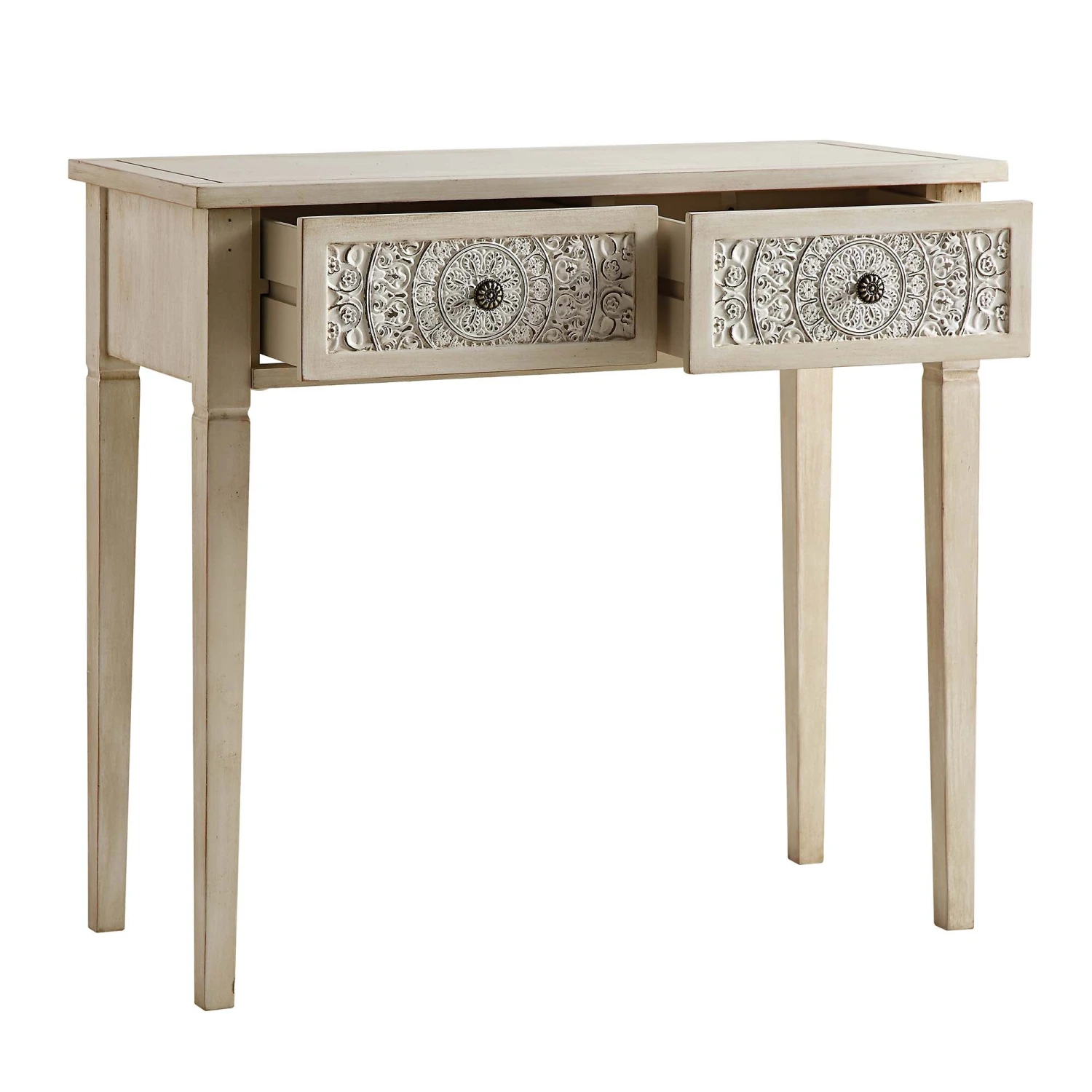 Chantilly Whitewashed Carved Console/ Dressing Table 6 Chantilly Whitewashed Carved Console/ Dressing Table - Image 6
