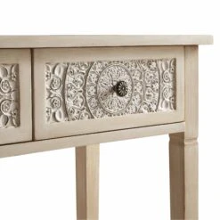 Chantilly Whitewashed Carved Console/ Dressing Table 23 Chantilly Whitewashed Carved Console/ Dressing Table -Daals Store XXCNS 013 WHITEWASH detail1