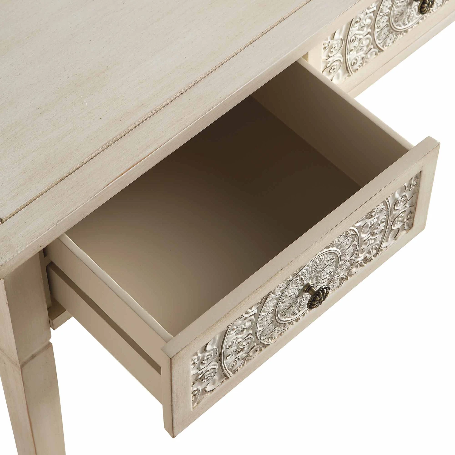 Chantilly Whitewashed Carved Console/ Dressing Table 11 Chantilly Whitewashed Carved Console/ Dressing Table - Image 11