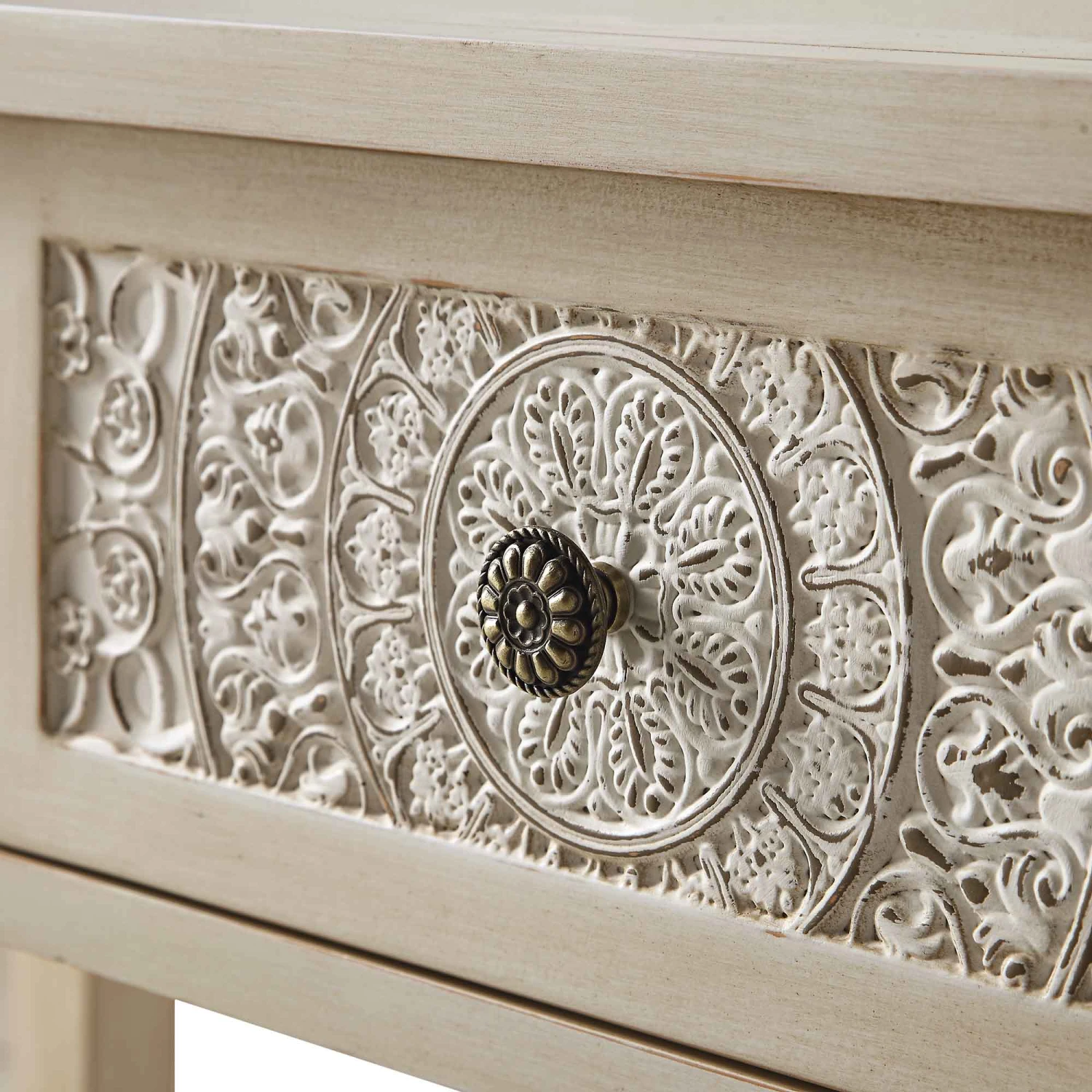 Chantilly Whitewashed Carved Console/ Dressing Table 13 Chantilly Whitewashed Carved Console/ Dressing Table - Image 13