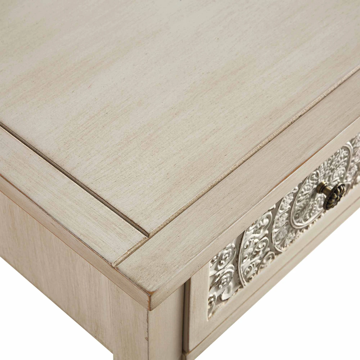 Chantilly Whitewashed Carved Console/ Dressing Table 14 Chantilly Whitewashed Carved Console/ Dressing Table - Image 14