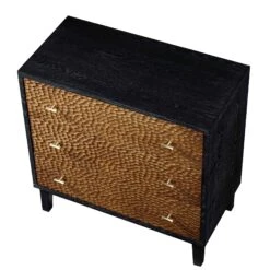 Bianca Chip Carved 3 Drawer Chest, Antique Bronze & Black 20 Bianca Chip Carved 3 Drawer Chest, Antique Bronze & Black -Daals Store XXCOD 008 GOLD BLACK WB4