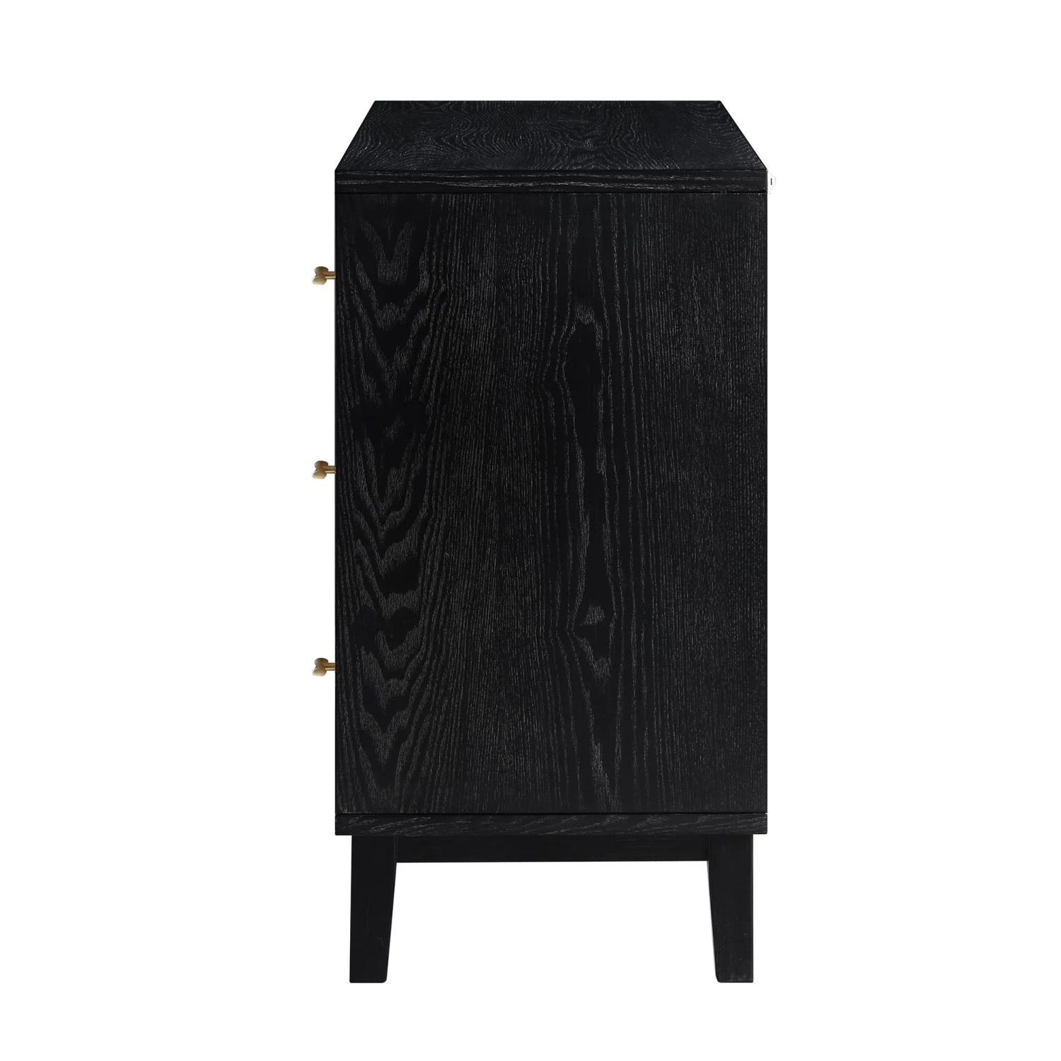 Bianca Chip Carved 3 Drawer Chest, Antique Bronze & Black 9 Bianca Chip Carved 3 Drawer Chest, Antique Bronze & Black - Image 9