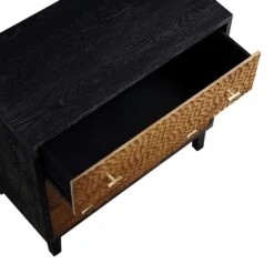 Bianca Chip Carved 3 Drawer Chest, Antique Bronze & Black 24 Bianca Chip Carved 3 Drawer Chest, Antique Bronze & Black -Daals Store XXCOD 008 GOLD BLACK detail2