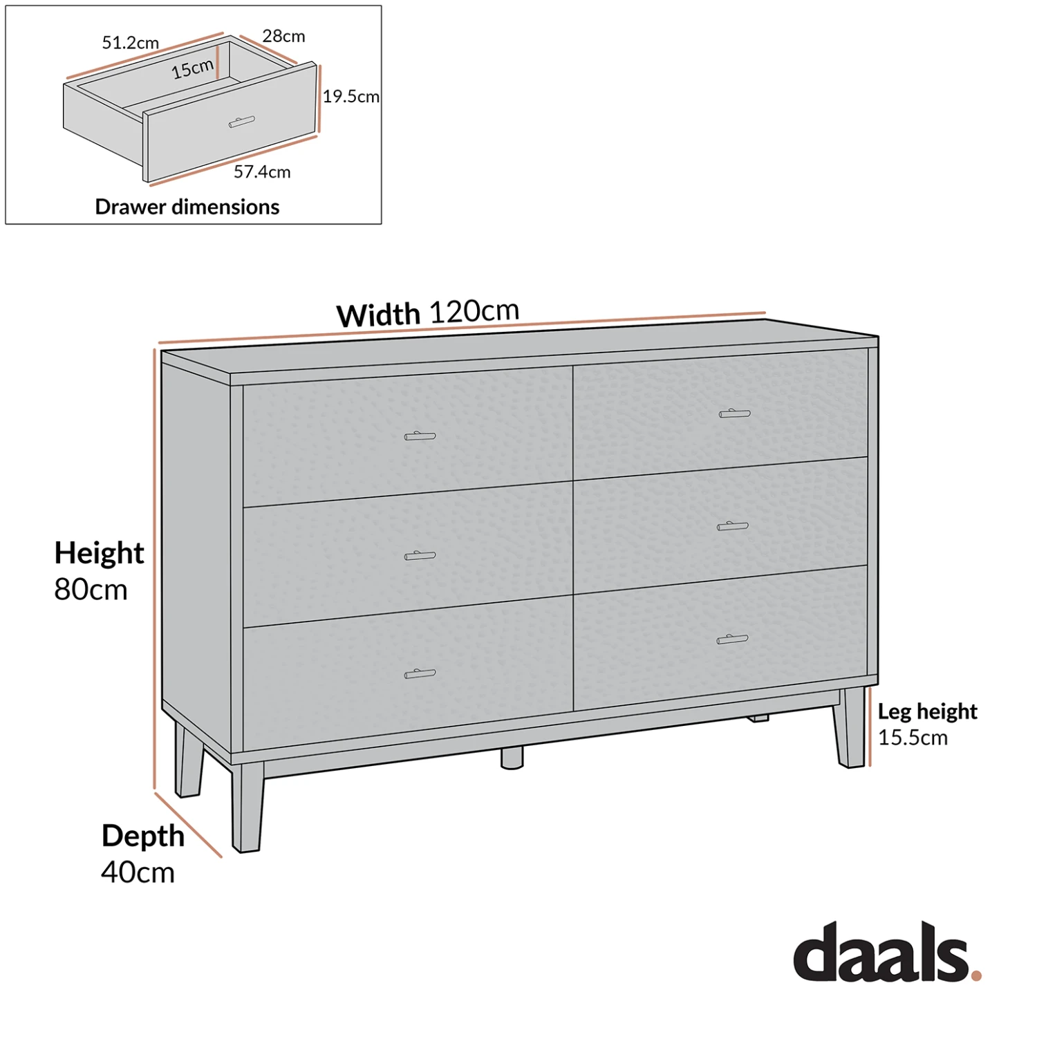 Bianca Chip Carved 6 Drawer Chest, Antique Bronze & Black 5 Bianca Chip Carved 6 Drawer Chest, Antique Bronze & Black - Image 5