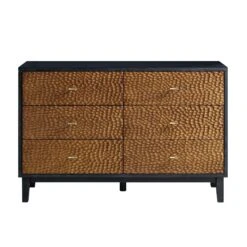 Bianca Chip Carved 6 Drawer Chest, Antique Bronze & Black 13 Bianca Chip Carved 6 Drawer Chest, Antique Bronze & Black -Daals Store XXCOD 010 GOLD BLACK WB1