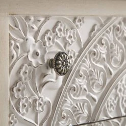 Chantilly Whitewashed Carved 3 Drawer Chest -Daals Store XXCOD 012 WHITEWASH detail3