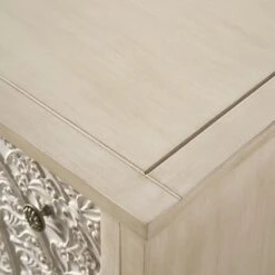 Chantilly Whitewashed Carved 3 Drawer Chest -Daals Store XXCOD 012 WHITEWASH detail5