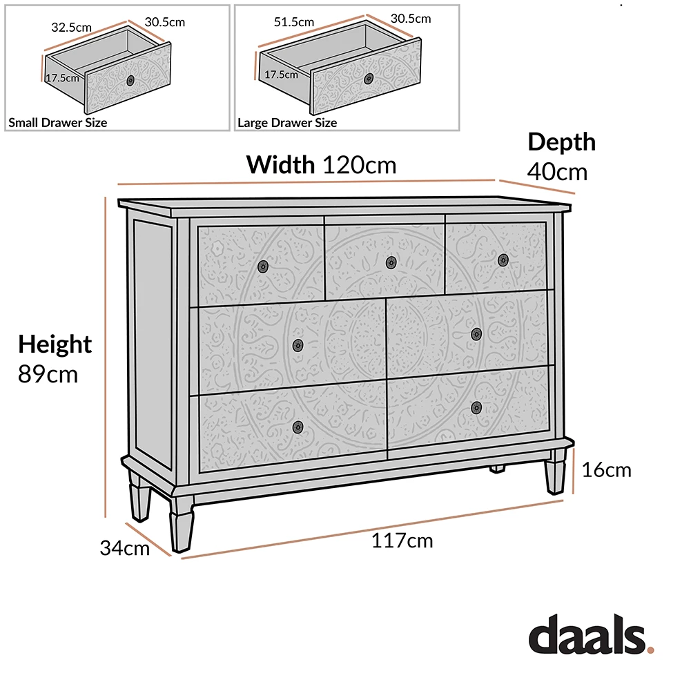 Chantilly Whitewashed Carved 3 Over 4 Drawer Chest 6 Chantilly Whitewashed Carved 3 Over 4 Drawer Chest - Image 6