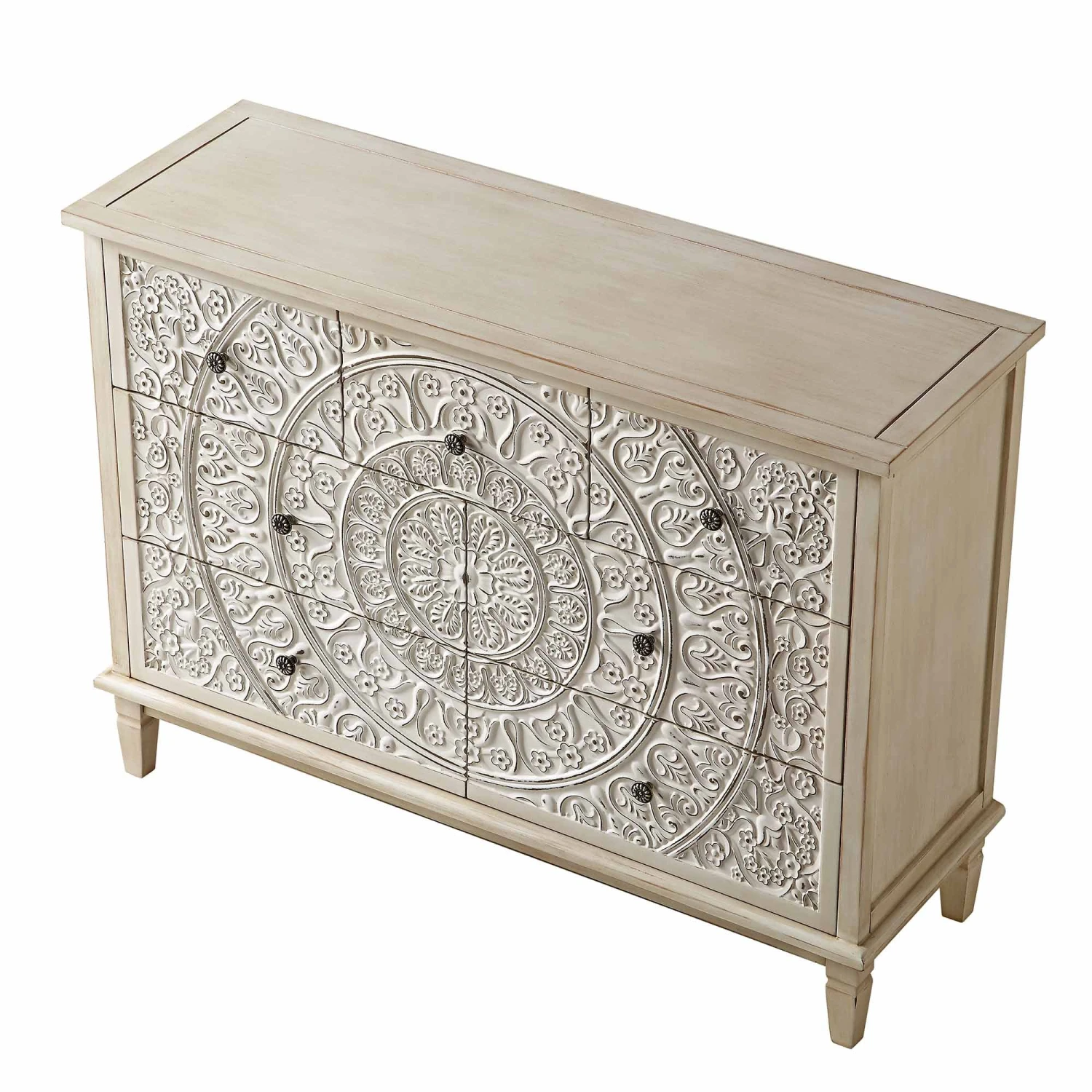 Chantilly Whitewashed Carved 3 Over 4 Drawer Chest 8 Chantilly Whitewashed Carved 3 Over 4 Drawer Chest - Image 8