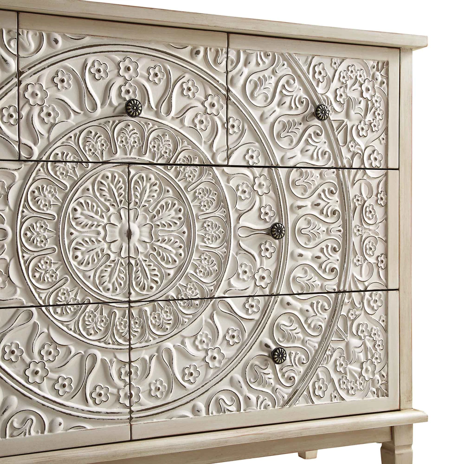 Chantilly Whitewashed Carved 3 Over 4 Drawer Chest 11 Chantilly Whitewashed Carved 3 Over 4 Drawer Chest - Image 11